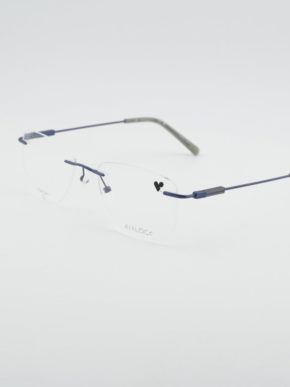 Airlock AIRLOCK CROP 202 414 Rimless Eyeglasses Navy 53mm Rectangle Frame